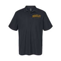 Berkeley Arched Text Yellow Softstyle Adult Sport Polo