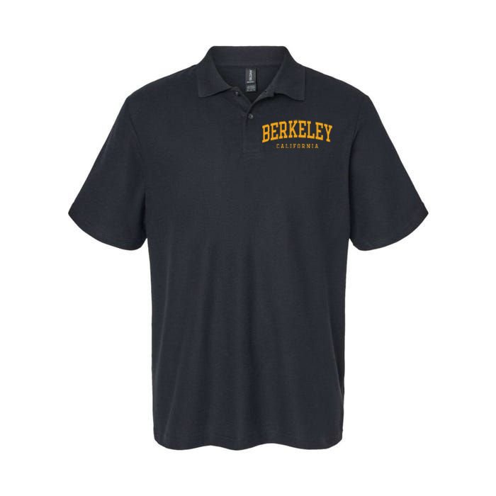 Berkeley Arched Text Yellow Softstyle Adult Sport Polo