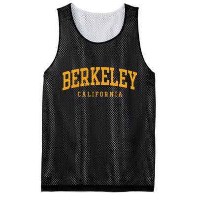 Berkeley Arched Text Yellow Mesh Reversible Basketball Jersey Tank