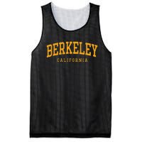 Berkeley Arched Text Yellow Mesh Reversible Basketball Jersey Tank