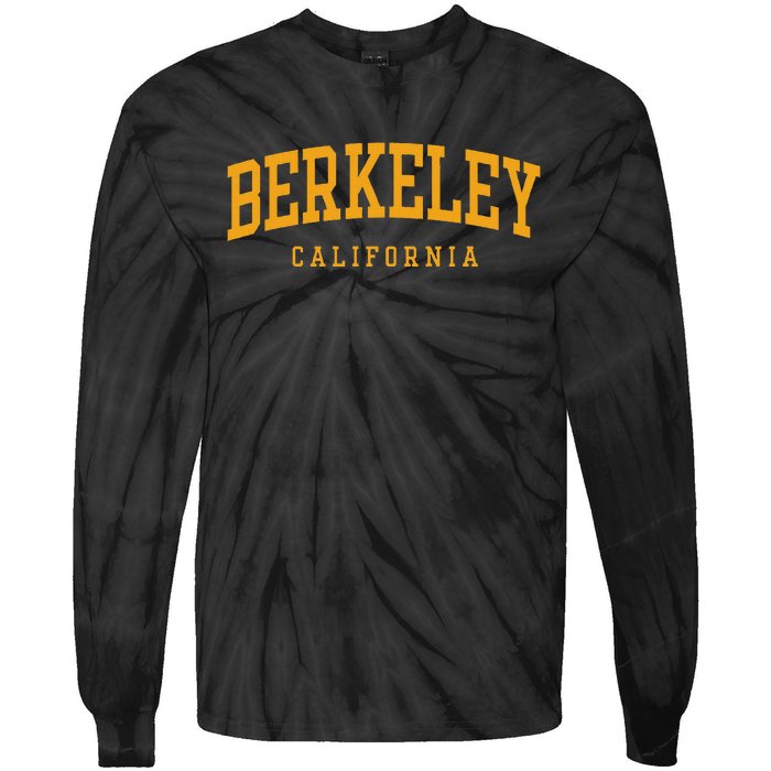 Berkeley Arched Text Yellow Tie-Dye Long Sleeve Shirt