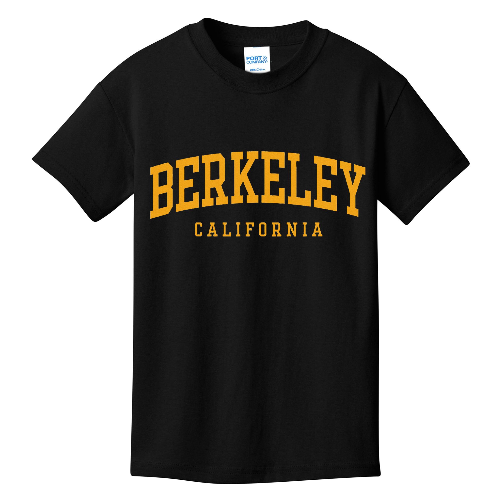 Berkeley Arched Text Yellow Kids T-Shirt