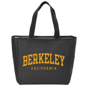 Berkeley Arched Text Yellow Zip Tote Bag