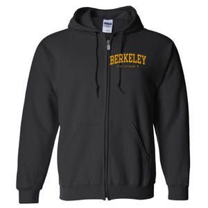 Berkeley Arched Text Yellow Full Zip Hoodie