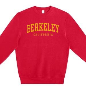 Berkeley Arched Text Yellow Premium Crewneck Sweatshirt