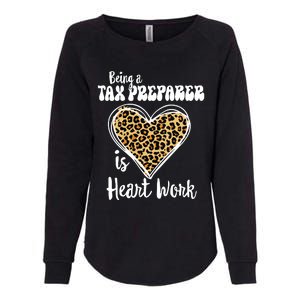 Being A Tax Preparer Is Heart Work Love Leopard Vday Vneck Womens California Wash Sweatshirt