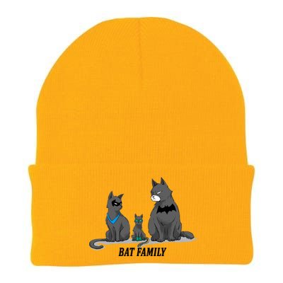 Batfamily Bat Cat Family Cartoon Spoof Knit Cap Winter Beanie