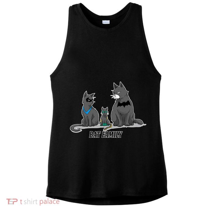 Batfamily Bat Cat Family Cartoon Spoof Ladies PosiCharge Tri-Blend Wicking Tank