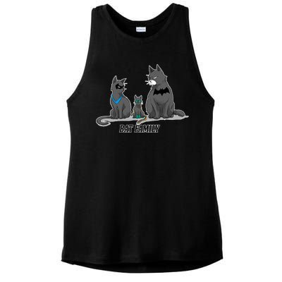 Batfamily Bat Cat Family Cartoon Spoof Ladies PosiCharge Tri-Blend Wicking Tank