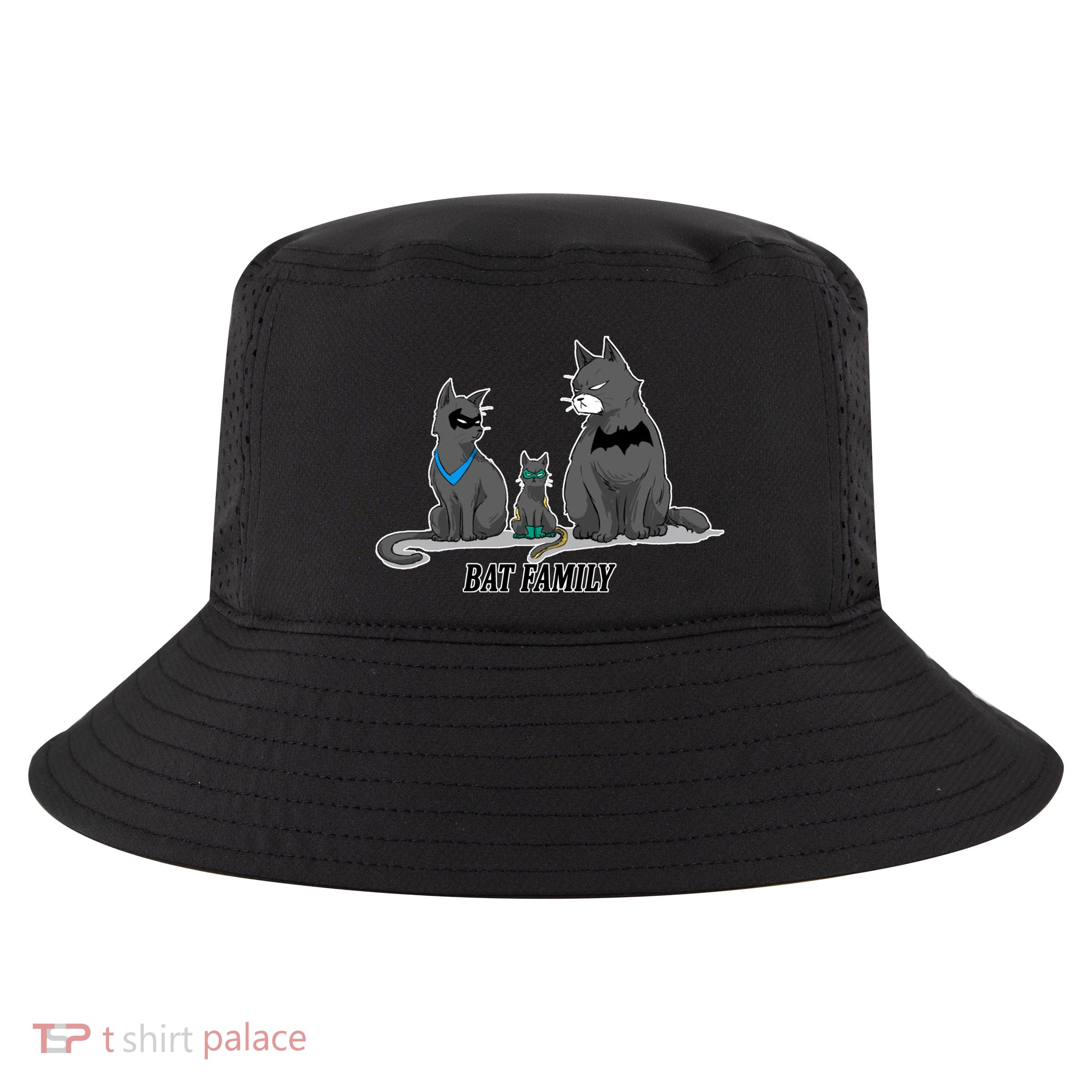 Batfamily Bat Cat Family Cartoon Spoof Cool Comfort Performance Bucket Hat