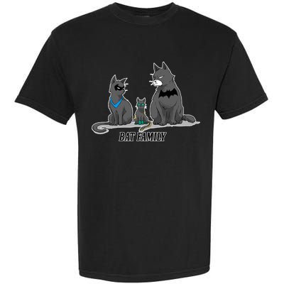 Batfamily Bat Cat Family Cartoon Spoof Garment-Dyed Heavyweight T-Shirt