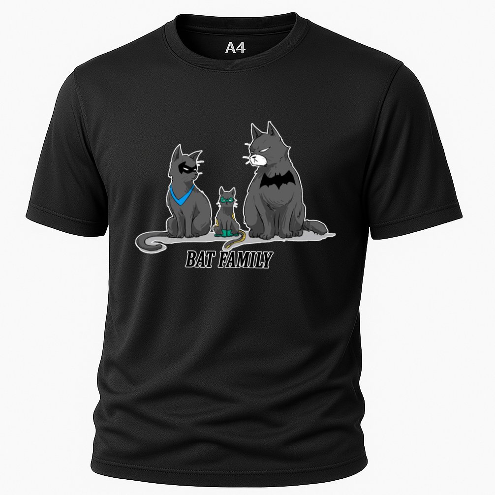 Batfamily Bat Cat Family Cartoon Spoof Cooling Performance Crew T-Shirt