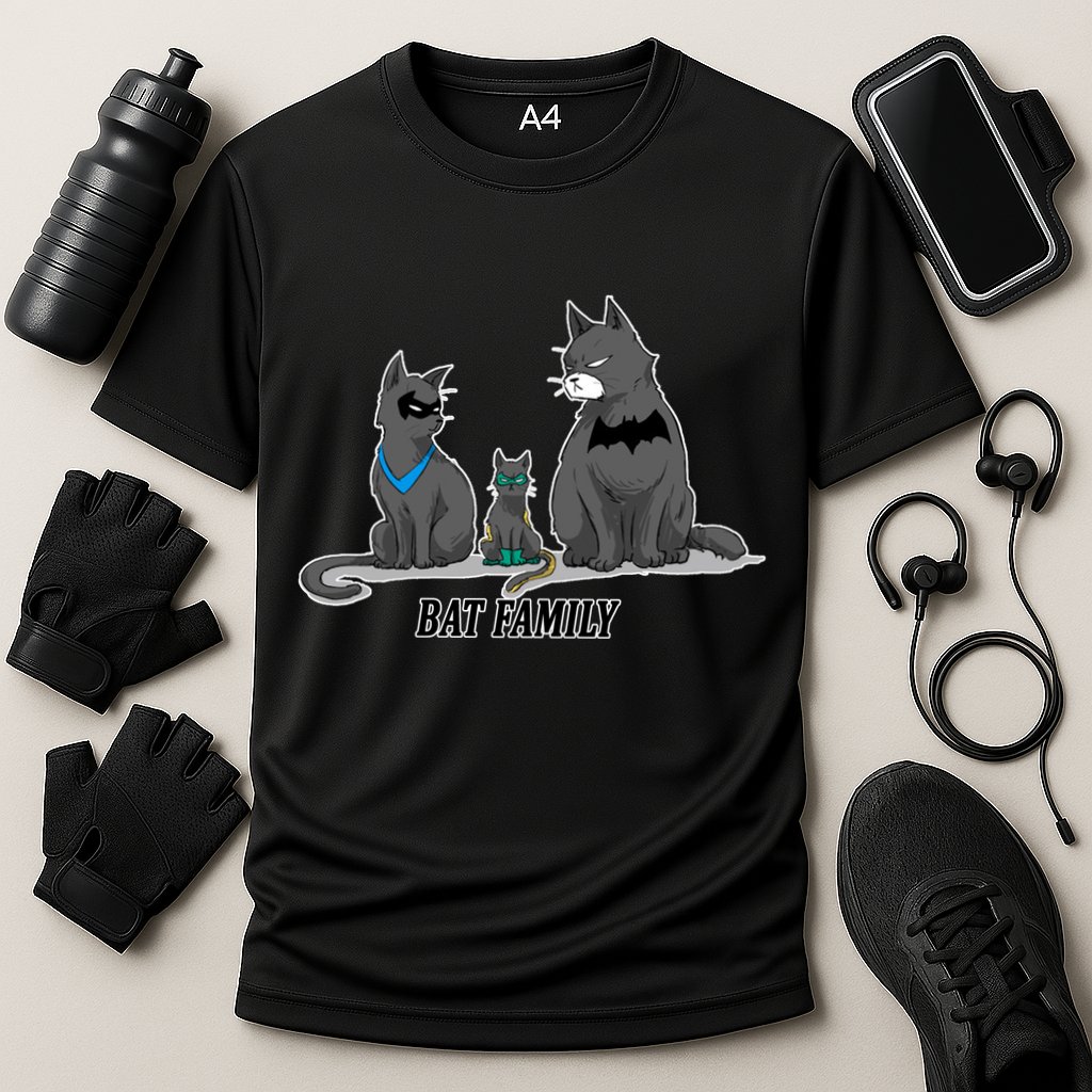 Batfamily Bat Cat Family Cartoon Spoof Cooling Performance Crew T-Shirt