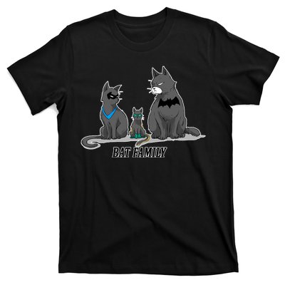 Batfamily Bat Cat Family Cartoon Spoof T-Shirt