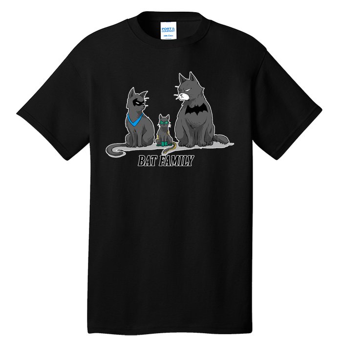 Batfamily Bat Cat Family Cartoon Spoof Tall T-Shirt