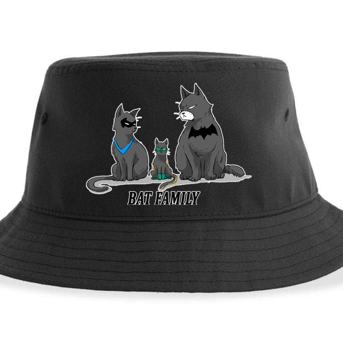 Batfamily Bat Cat Family Cartoon Spoof Sustainable Bucket Hat