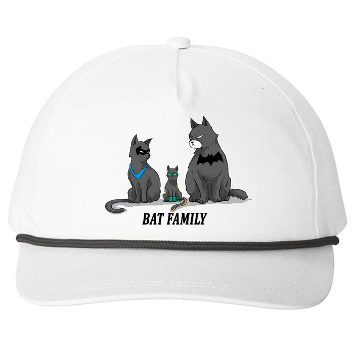 Batfamily Bat Cat Family Cartoon Spoof Snapback Five-Panel Rope Hat