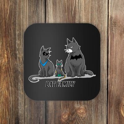 Batfamily Bat Cat Family Cartoon Spoof Coaster