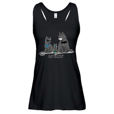 Batfamily Bat Cat Family Cartoon Spoof Ladies Essential Flowy Tank