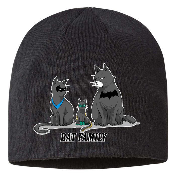 Batfamily Bat Cat Family Cartoon Spoof Sustainable Beanie