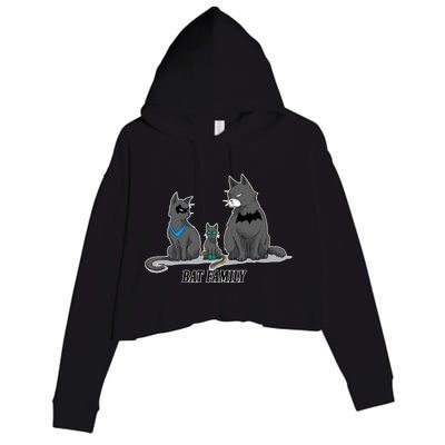 Batfamily Bat Cat Family Cartoon Spoof Crop Fleece Hoodie