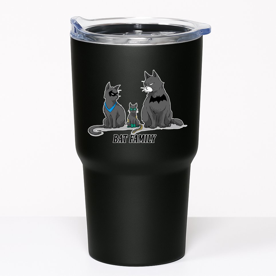 Batfamily Bat Cat Family Cartoon Spoof Tumbler