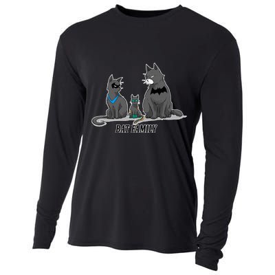 Batfamily Bat Cat Family Cartoon Spoof Cooling Performance Long Sleeve Crew