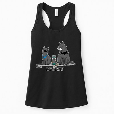 Batfamily Bat Cat Family Cartoon Spoof Womens Tank Top