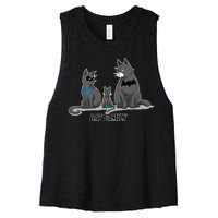 Batfamily Bat Cat Family Cartoon Spoof Women's Racerback Cropped Tank