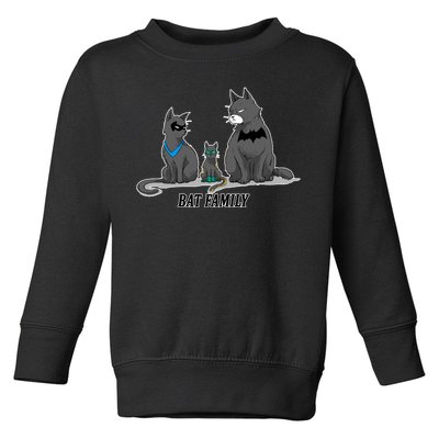 Batfamily Bat Cat Family Cartoon Spoof Toddler Sweatshirt