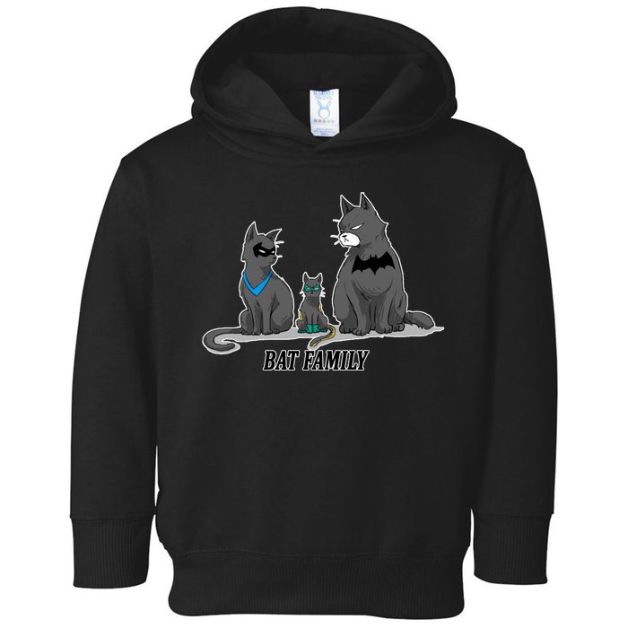 Batfamily Bat Cat Family Cartoon Spoof Toddler Hoodie