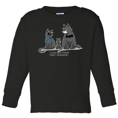 Batfamily Bat Cat Family Cartoon Spoof Toddler Long Sleeve Shirt