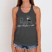 Batfamily Bat Cat Family Cartoon Spoof Women's Knotted Racerback Tank