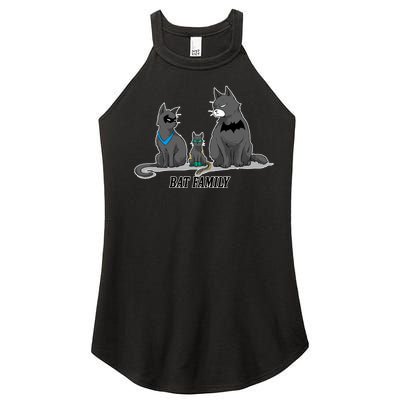 Batfamily Bat Cat Family Cartoon Spoof Women's Perfect Tri Rocker Tank