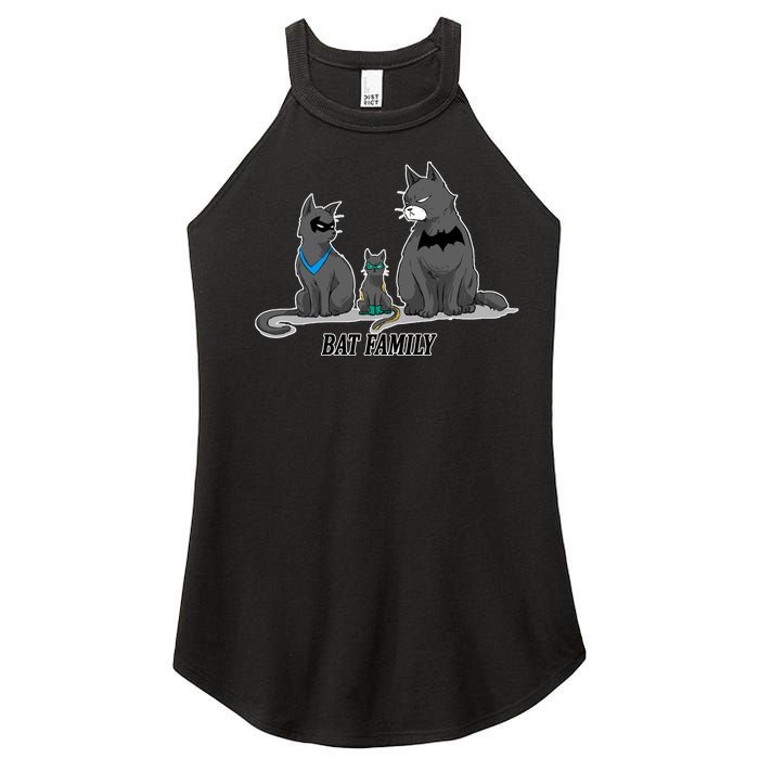 Batfamily Bat Cat Family Cartoon Spoof Women's Perfect Tri Rocker Tank