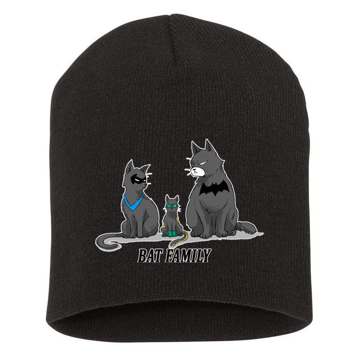 Batfamily Bat Cat Family Cartoon Spoof Short Acrylic Beanie