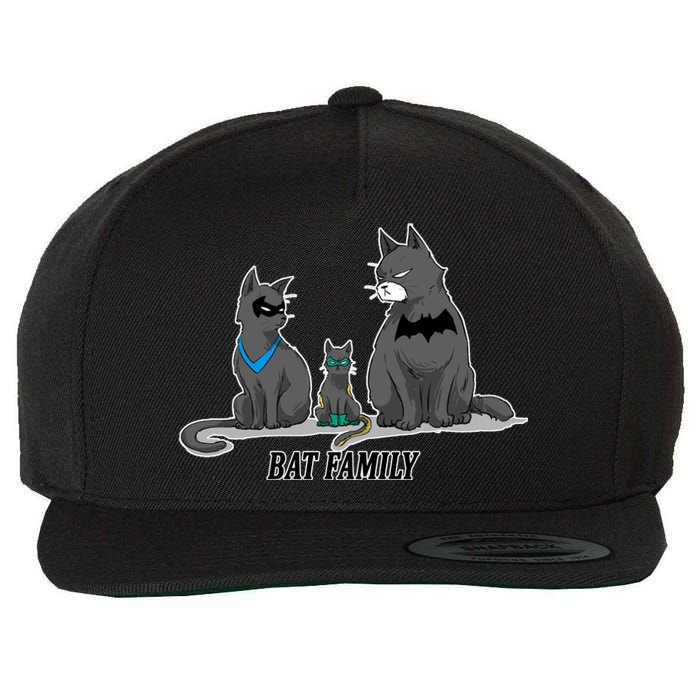 Batfamily Bat Cat Family Cartoon Spoof Wool Snapback Cap