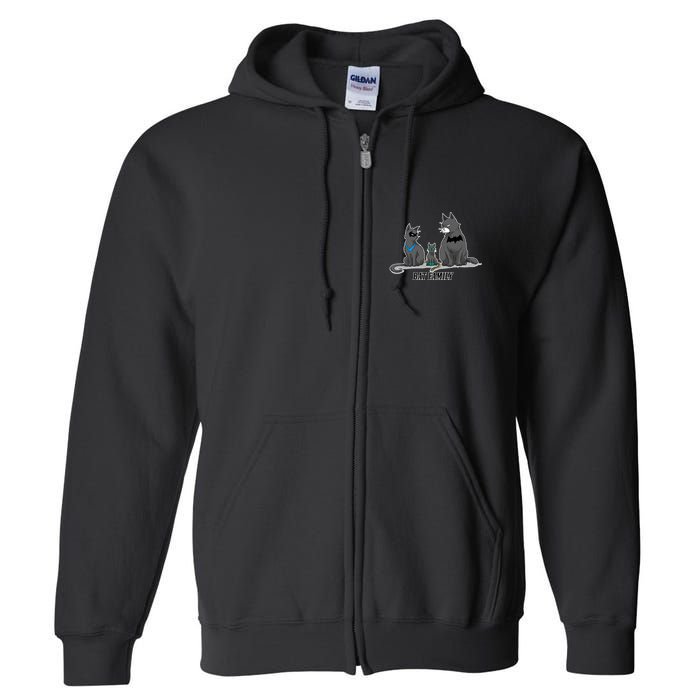 Batfamily Bat Cat Family Cartoon Spoof Full Zip Hoodie
