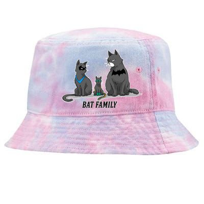 Batfamily Bat Cat Family Cartoon Spoof Tie-Dyed Bucket Hat