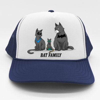 Batfamily Bat Cat Family Cartoon Spoof Trucker Hat