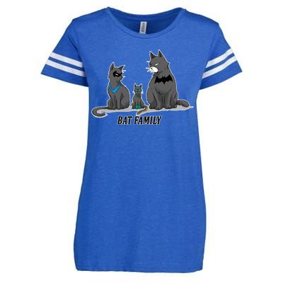 Batfamily Bat Cat Family Cartoon Spoof Enza Ladies Jersey Football T-Shirt