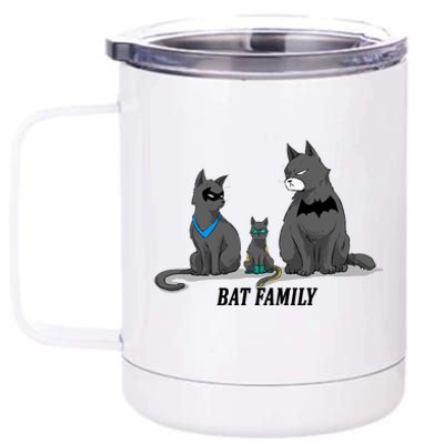 Batfamily Bat Cat Family Cartoon Spoof 12 oz Stainless Steel Tumbler Cup