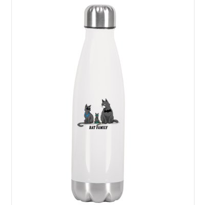 Batfamily Bat Cat Family Cartoon Spoof Stainless Steel Insulated Water Bottle