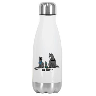 Batfamily Bat Cat Family Cartoon Spoof Stainless Steel Insulated Water Bottle