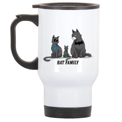 Batfamily Bat Cat Family Cartoon Spoof Stainless Steel Travel Mug