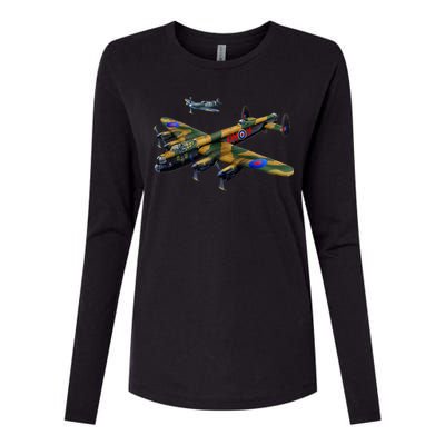 Battle of Britain Airforce War Plane Womens Cotton Relaxed Long Sleeve T-Shirt