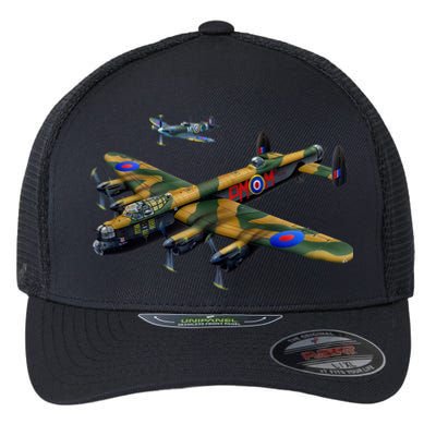 Battle of Britain Airforce War Plane Flexfit Unipanel Trucker Cap