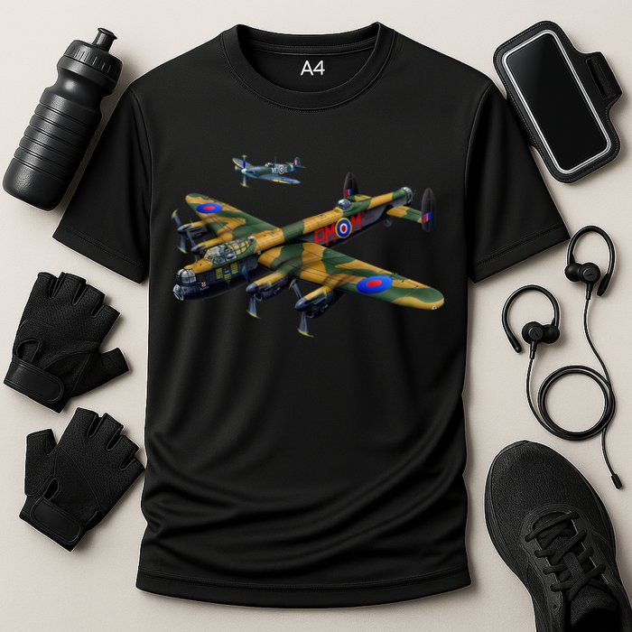 Battle of Britain Airforce War Plane Cooling Performance Crew T-Shirt