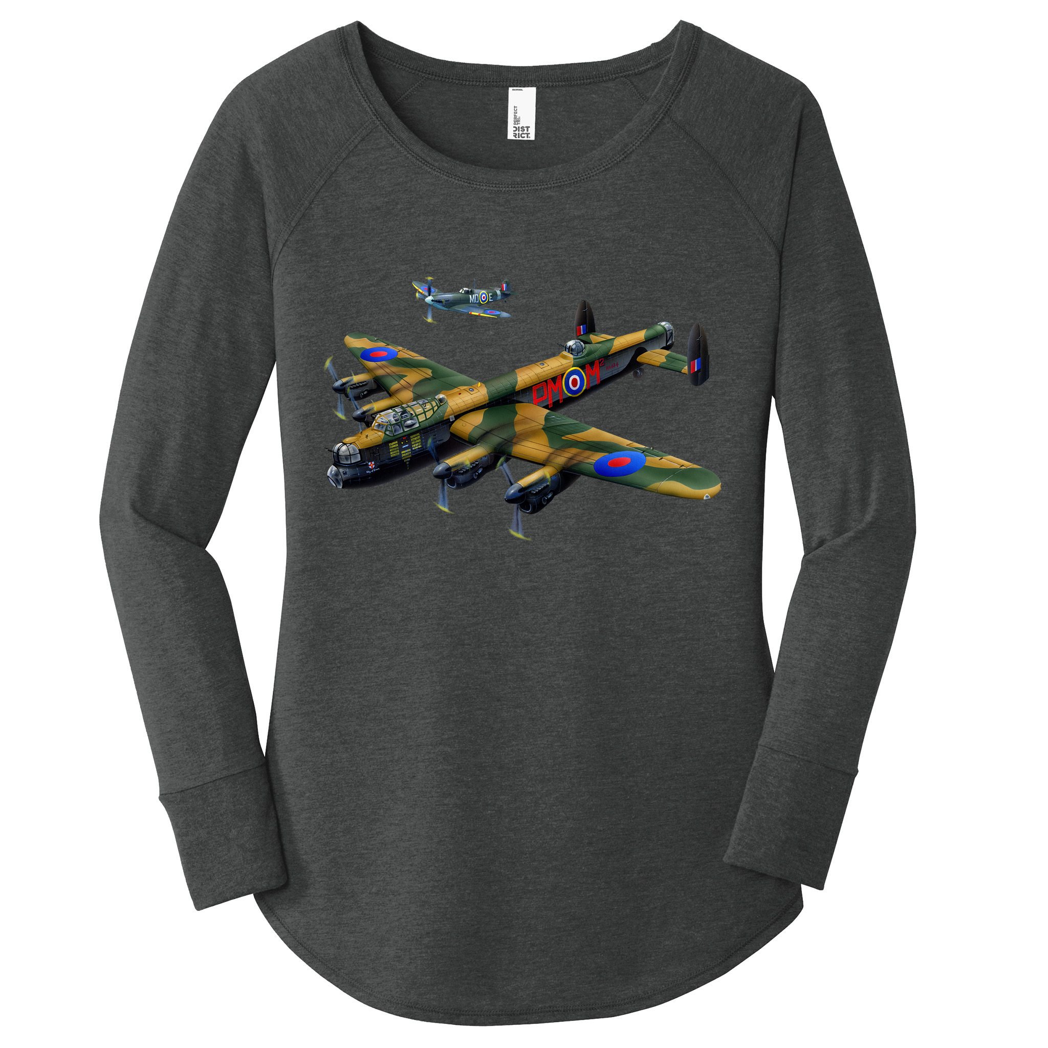 Battle of Britain Airforce War Plane Women's Perfect Tri Tunic Long Sleeve Shirt