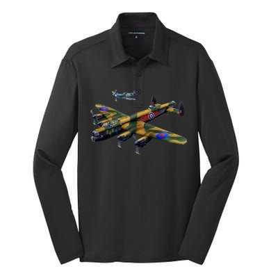 Battle of Britain Airforce War Plane Silk Touch Performance Long Sleeve Polo